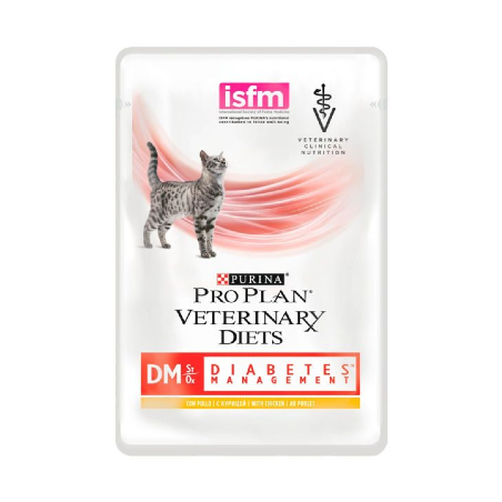 Comida húmida para gato purina pro plan vet diets feline dm - diabetes management | wet (saqueta)