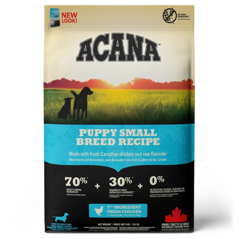 Ração para cão acana dog puppy small breed recipe