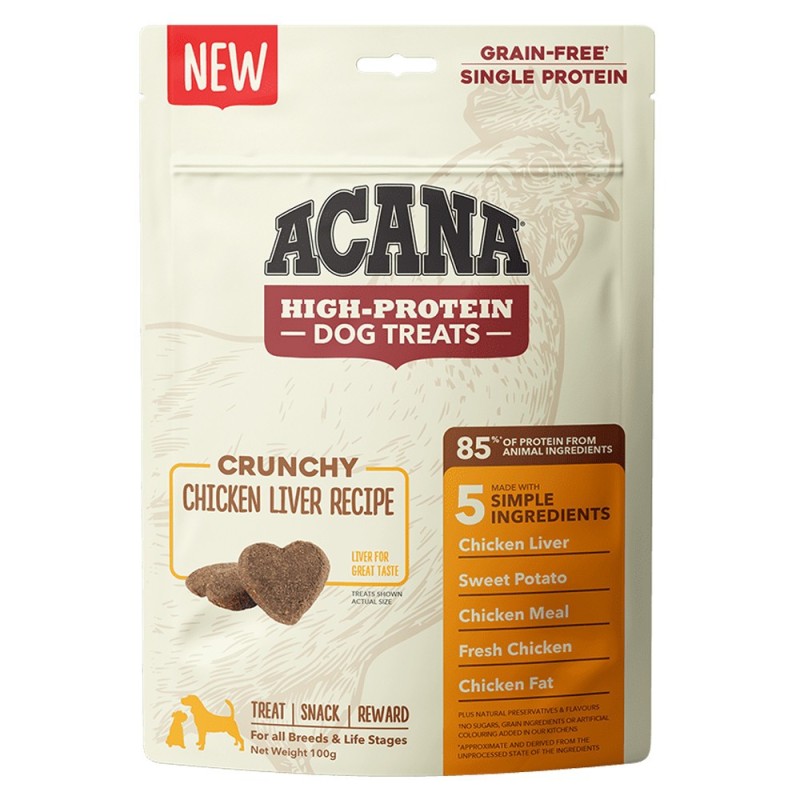 Snacks para cão acana dog treat chicken liver recipe