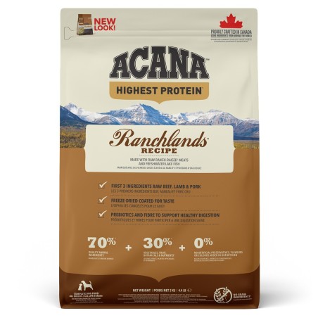 Ração para cão acana highest protein dog ranchlands
