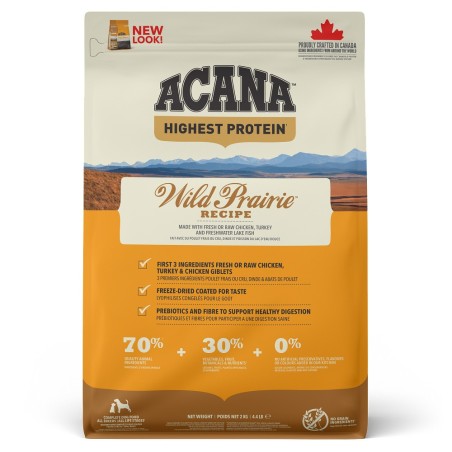 Ração para cão acana highest protein dog wild prairie