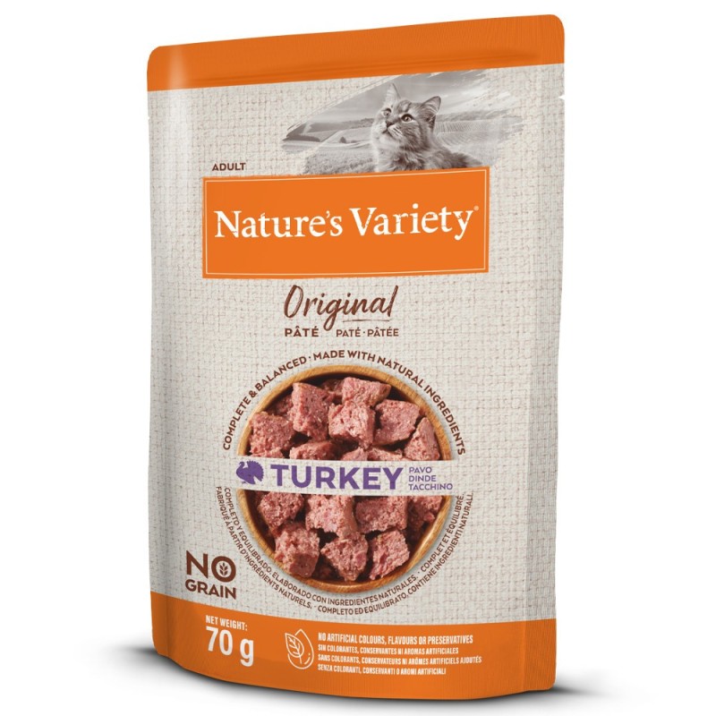 Comida húmida para gato natures variety cat original no grain peru paté | wet (saqueta)