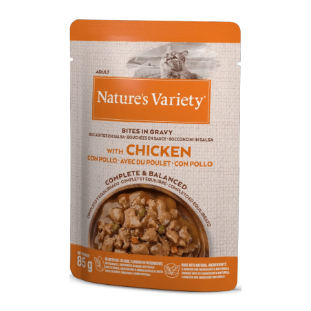 Comida húmida para gato natures variety cat pedaços em molho frango | wet (saqueta)