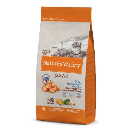 Ração para gato natures variety cat selected no grain sterilized salmão da noruega