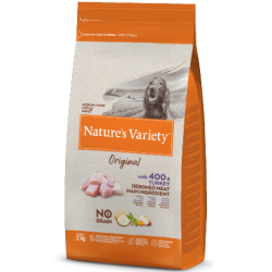 Ração para cão natures variety dog original no grain medium maxi adulto peru