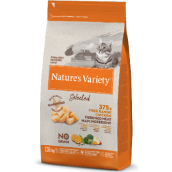 Ração para gato natures variety cat selected no grain sterilized frango campo
