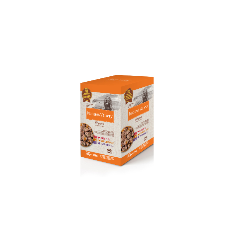 Comida húmida para cão natures variety dog original no grain medium maxi paté multipack | wet (saqueta) | 4 x 300 g