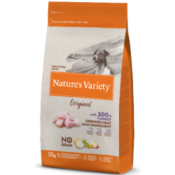 Ração para cão natures variety dog original no grain mini adulto peru