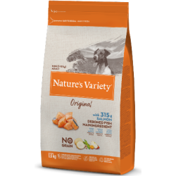 Ração para cão natures variety dog original no grain mini adulto salmão