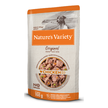 Comida húmida para cão natures variety dog original no grain mini frango paté | wet (saqueta)