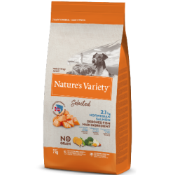 Ração para cão natures variety dog selected no grain mini adulto salmão da noruega