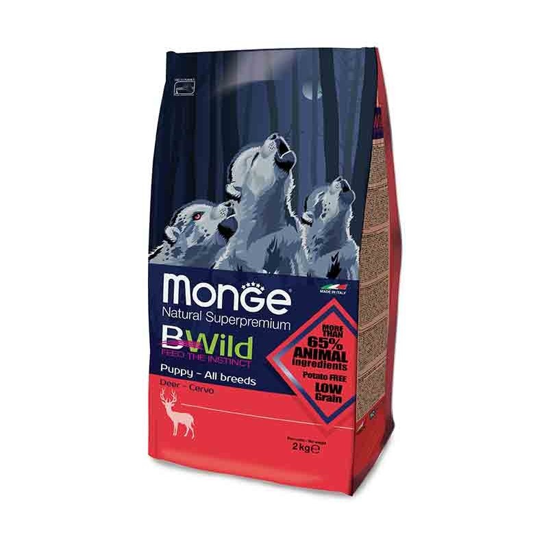 Ração para cão monge bwild low grain - puppy/junior veado