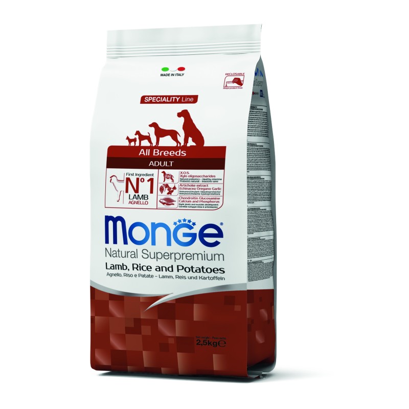 Ração para cão monge all breeds adult - borrego,arroz & batatas